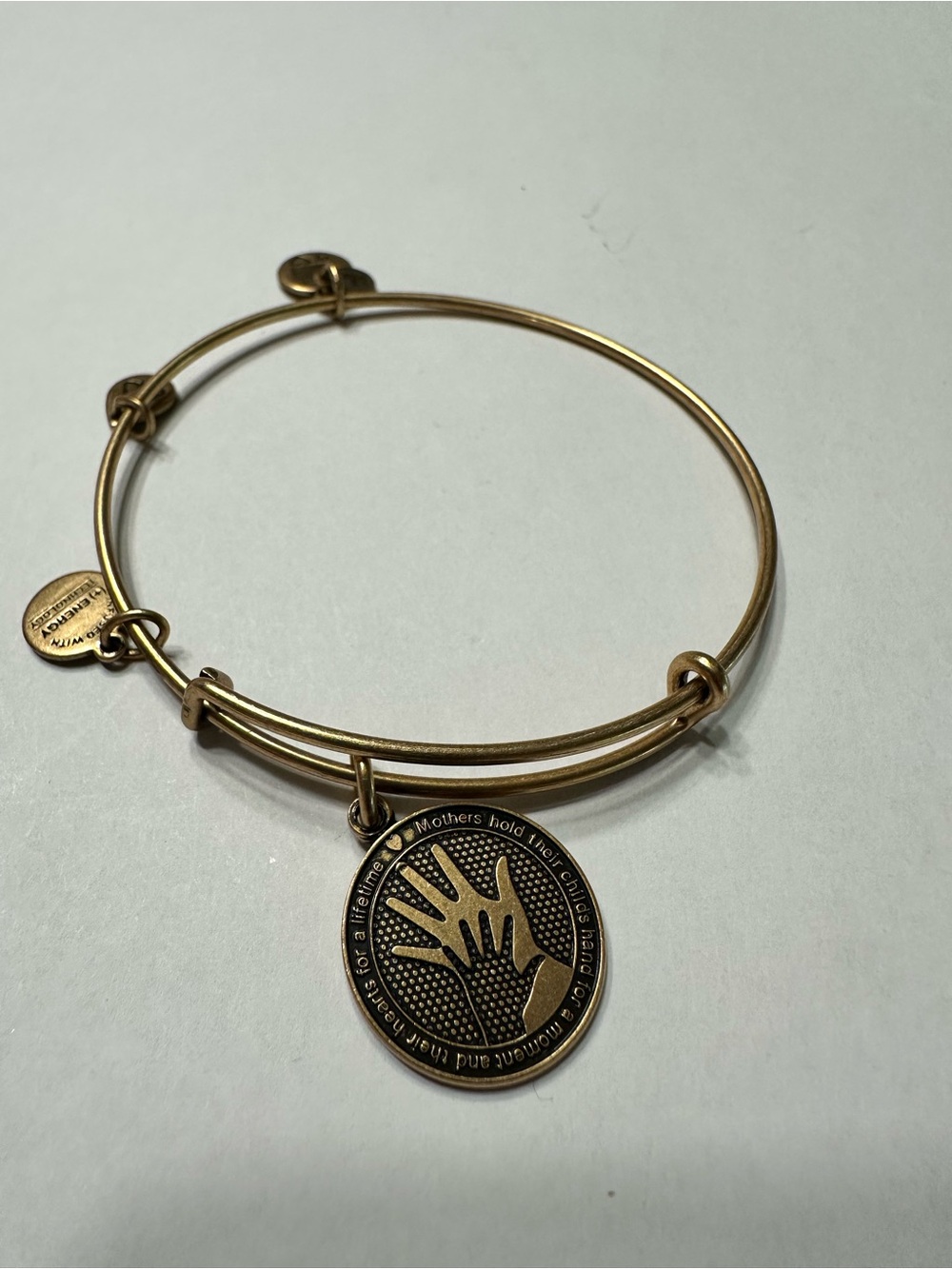 Alex and Ani Gold-Tone Mothers & Children Hand Charm Bangle